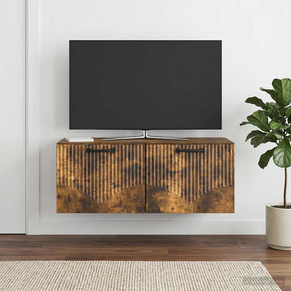 Fali TV szekrény Füstös Tölgy 78,5 x 41 x 30 cm Szerelt Fa
