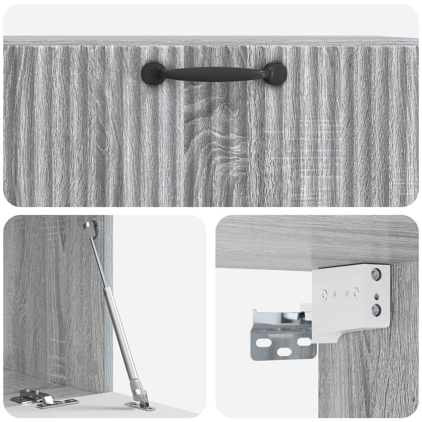 Fali TV szekrény Szürke Sonoma 78,5 x 41 x 30 cm Szerelt Fa
