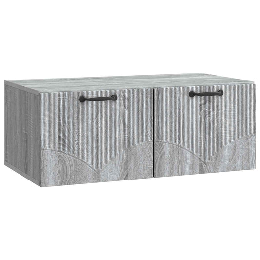 Fali TV szekrény Szürke Sonoma 78,5 x 41 x 30 cm Szerelt Fa