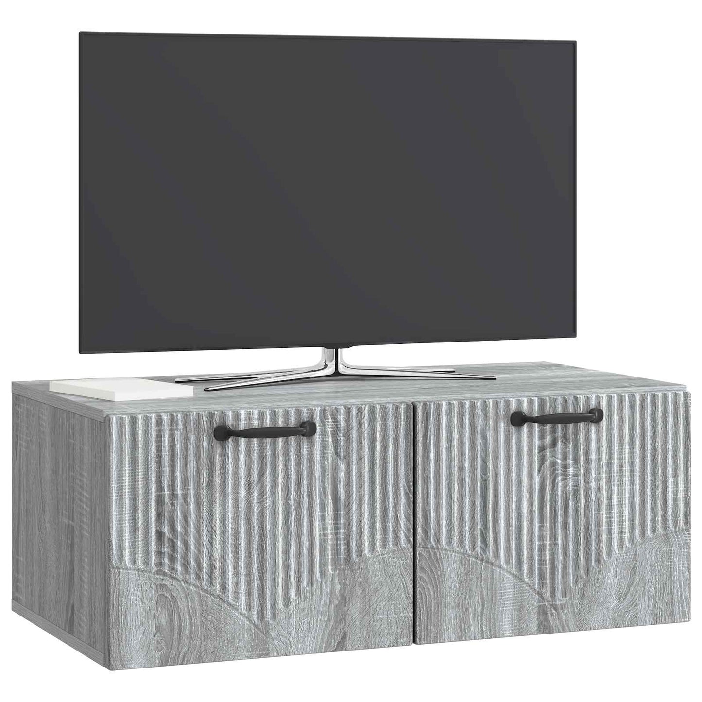 Fali TV szekrény Szürke Sonoma 78,5 x 41 x 30 cm Szerelt Fa