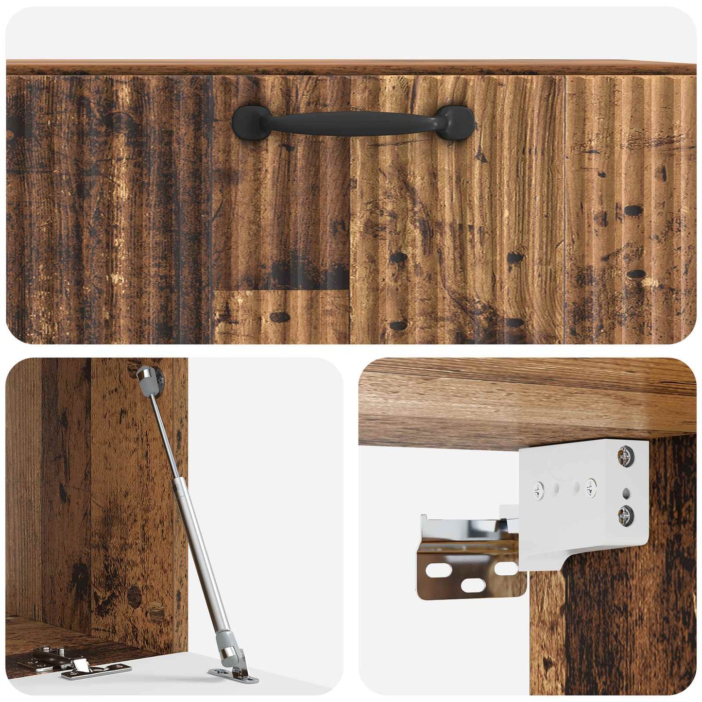 Fali TV szekrény Antik Fa 78,5 x 41 x 30 cm Szerelt Fa