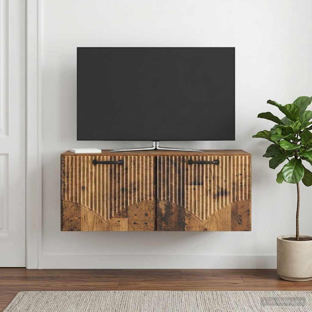 Fali TV szekrény Antik Fa 78,5 x 41 x 30 cm Szerelt Fa