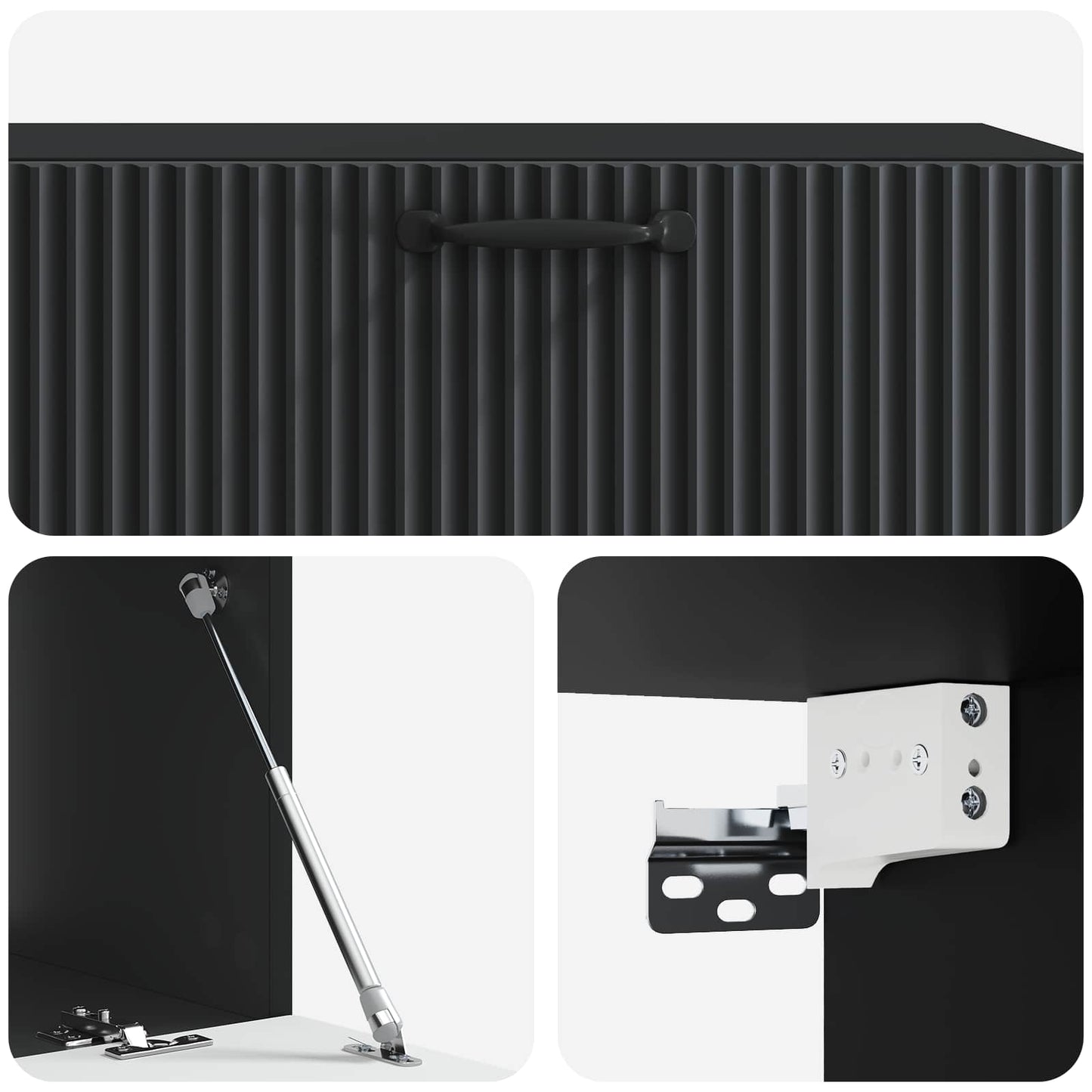 Fali TV szekrény Fekete 98 x 41 x 30 cm Szerelt Fa