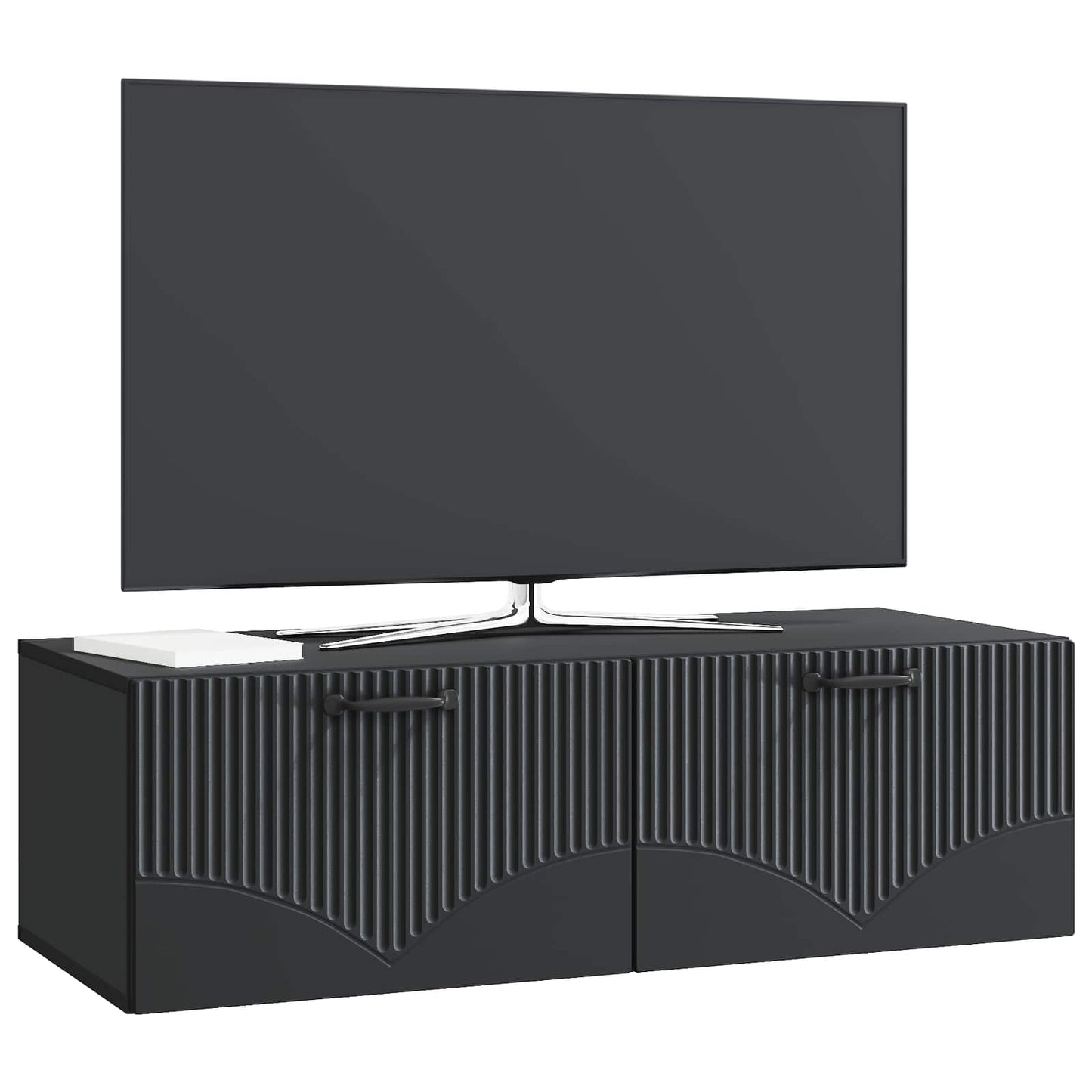 Fali TV szekrény Fekete 98 x 41 x 30 cm Szerelt Fa