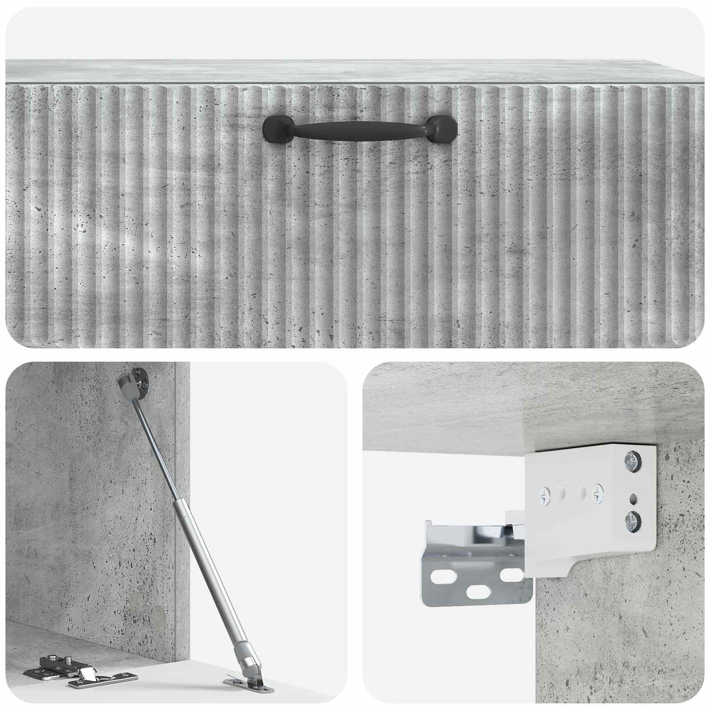 Fali TV szekrény Betonszürke 98 x 41 x 30 cm Szerelt Fa