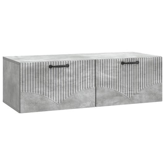 Fali TV szekrény Betonszürke 98 x 41 x 30 cm Szerelt Fa