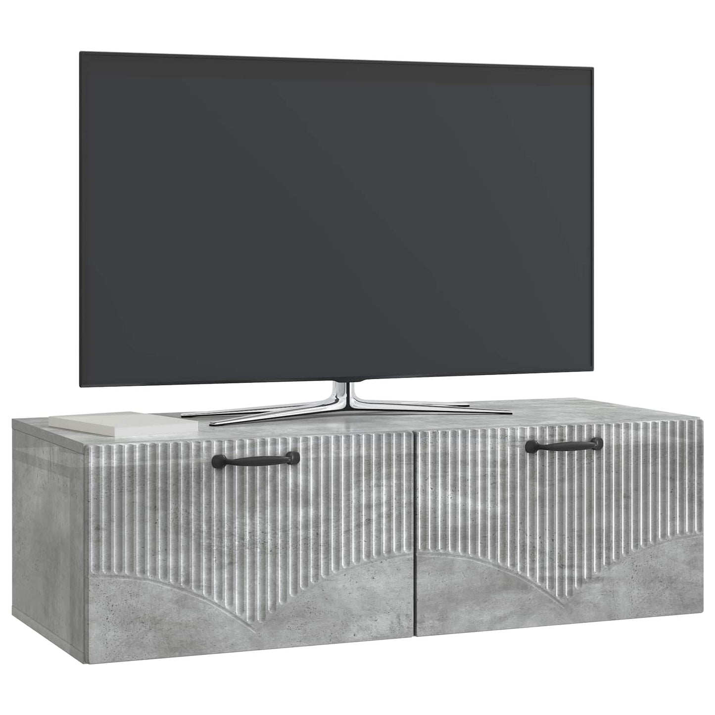 Fali TV szekrény Betonszürke 98 x 41 x 30 cm Szerelt Fa