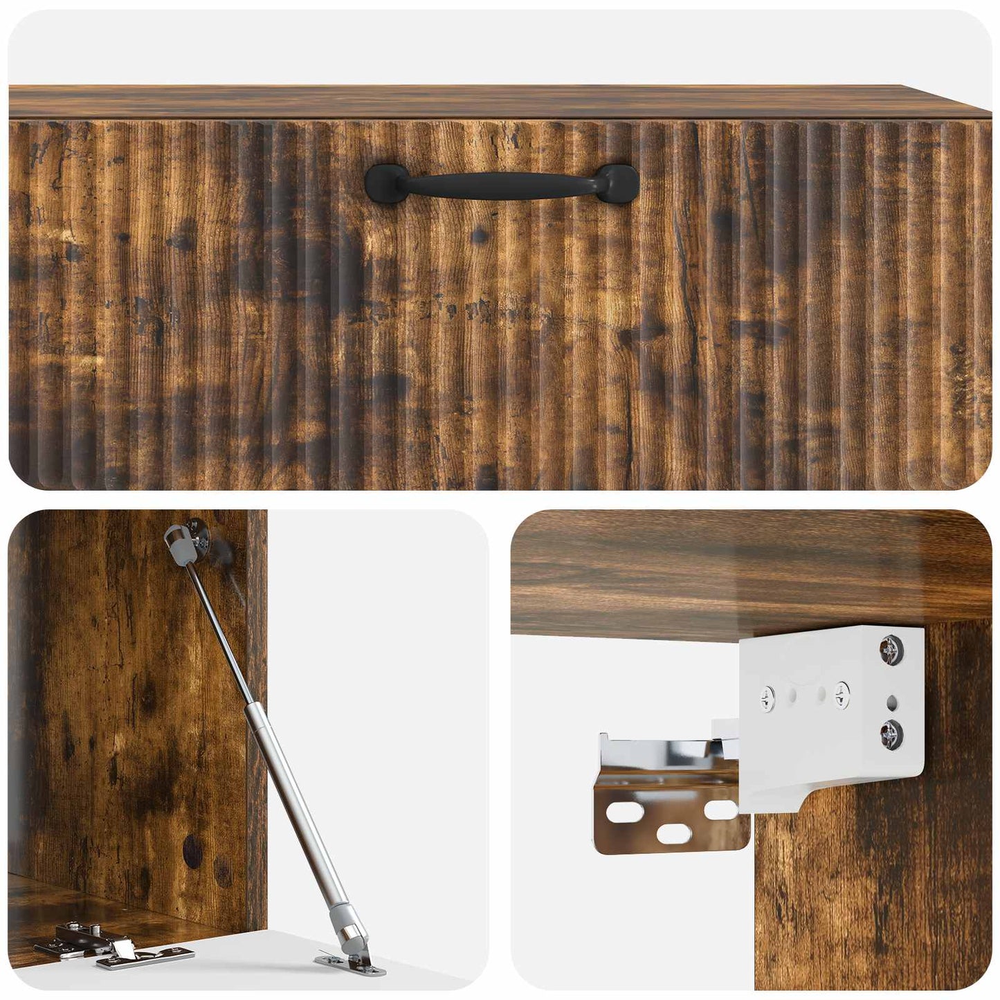 Fali TV szekrény Füstös Tölgy 98 x 41 x 30 cm Szerelt Fa
