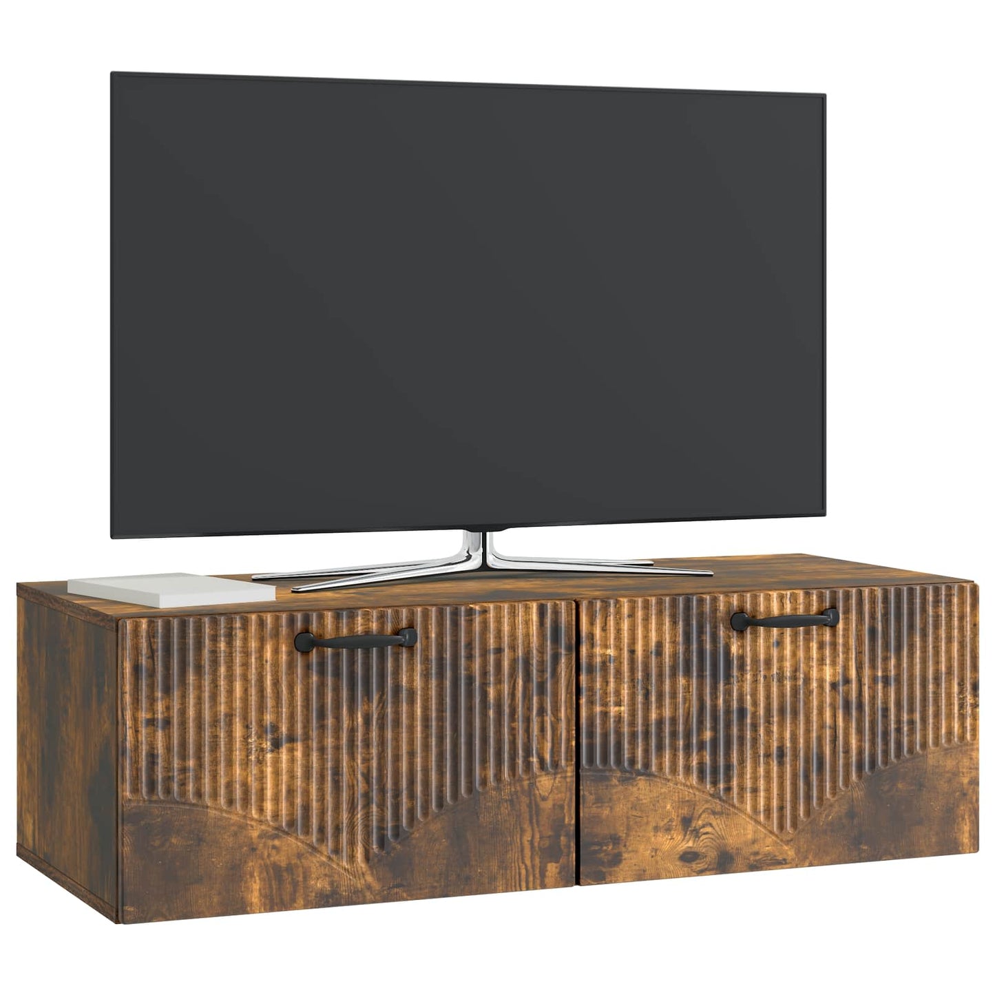Fali TV szekrény Füstös Tölgy 98 x 41 x 30 cm Szerelt Fa