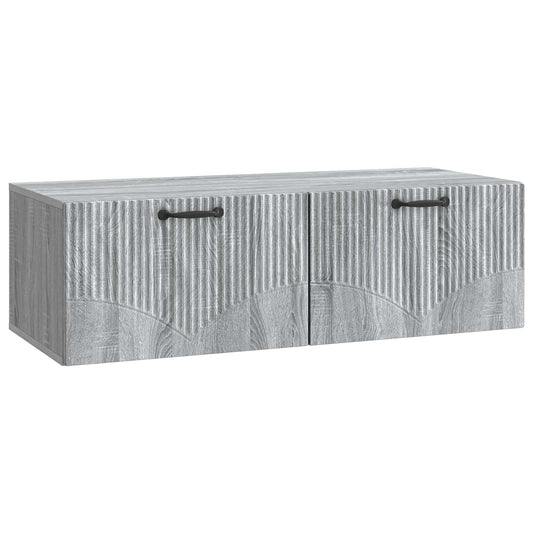 Fali TV szekrény Szürke Sonoma 98 x 41 x 30 cm Szerelt Fa