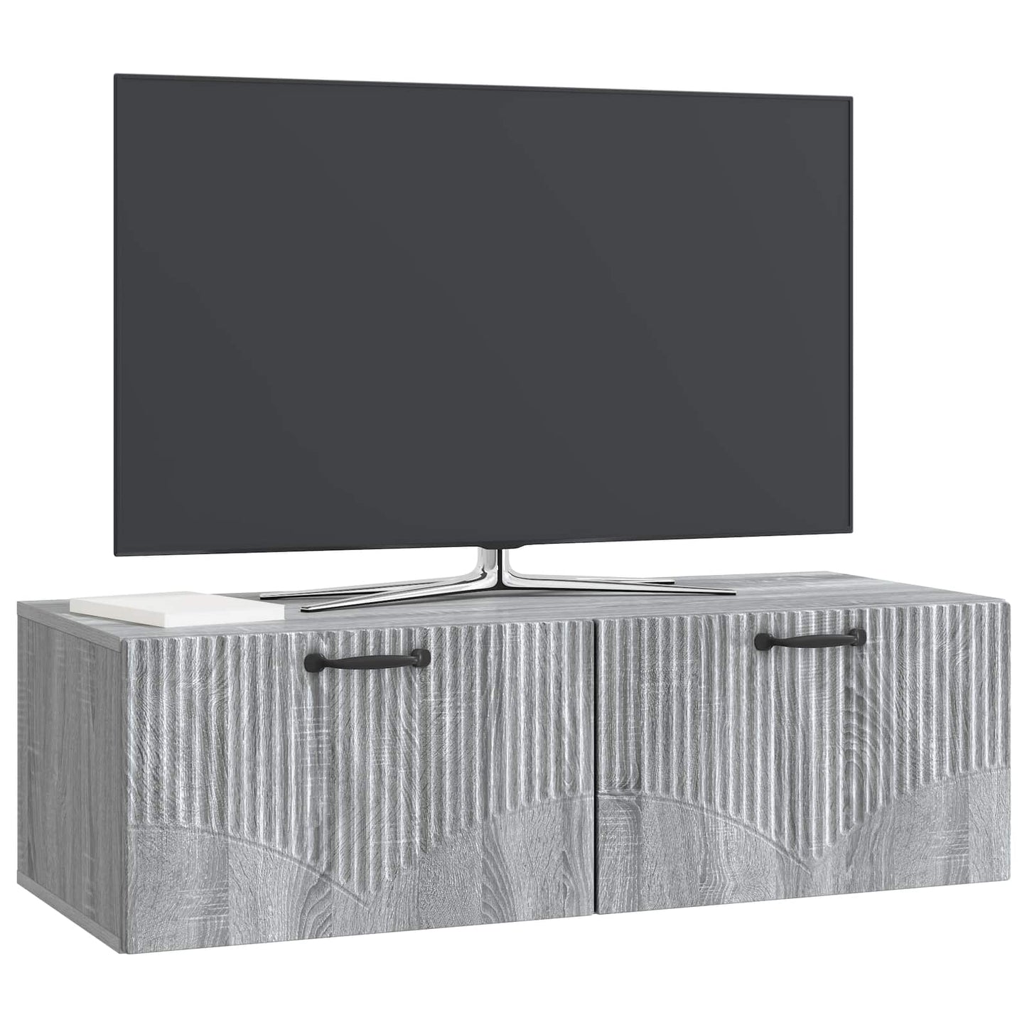 Fali TV szekrény Szürke Sonoma 98 x 41 x 30 cm Szerelt Fa