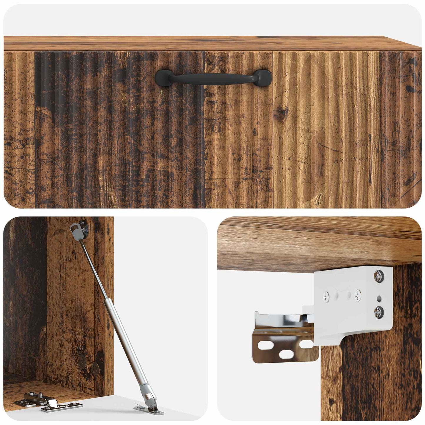 Fali TV szekrény Antik Fa 98 x 41 x 30 cm Szerelt Fa