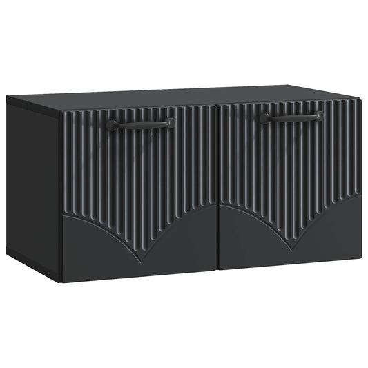 Fali TV szekrény Fekete 59,5 x 31 x 30 cm Szerelt Fa