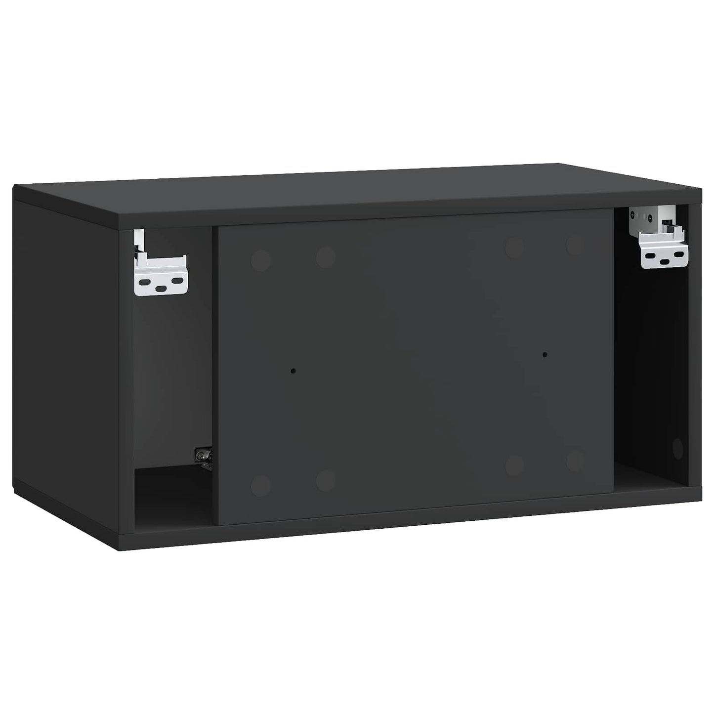 Fali TV szekrény Fekete 59,5 x 31 x 30 cm Szerelt Fa