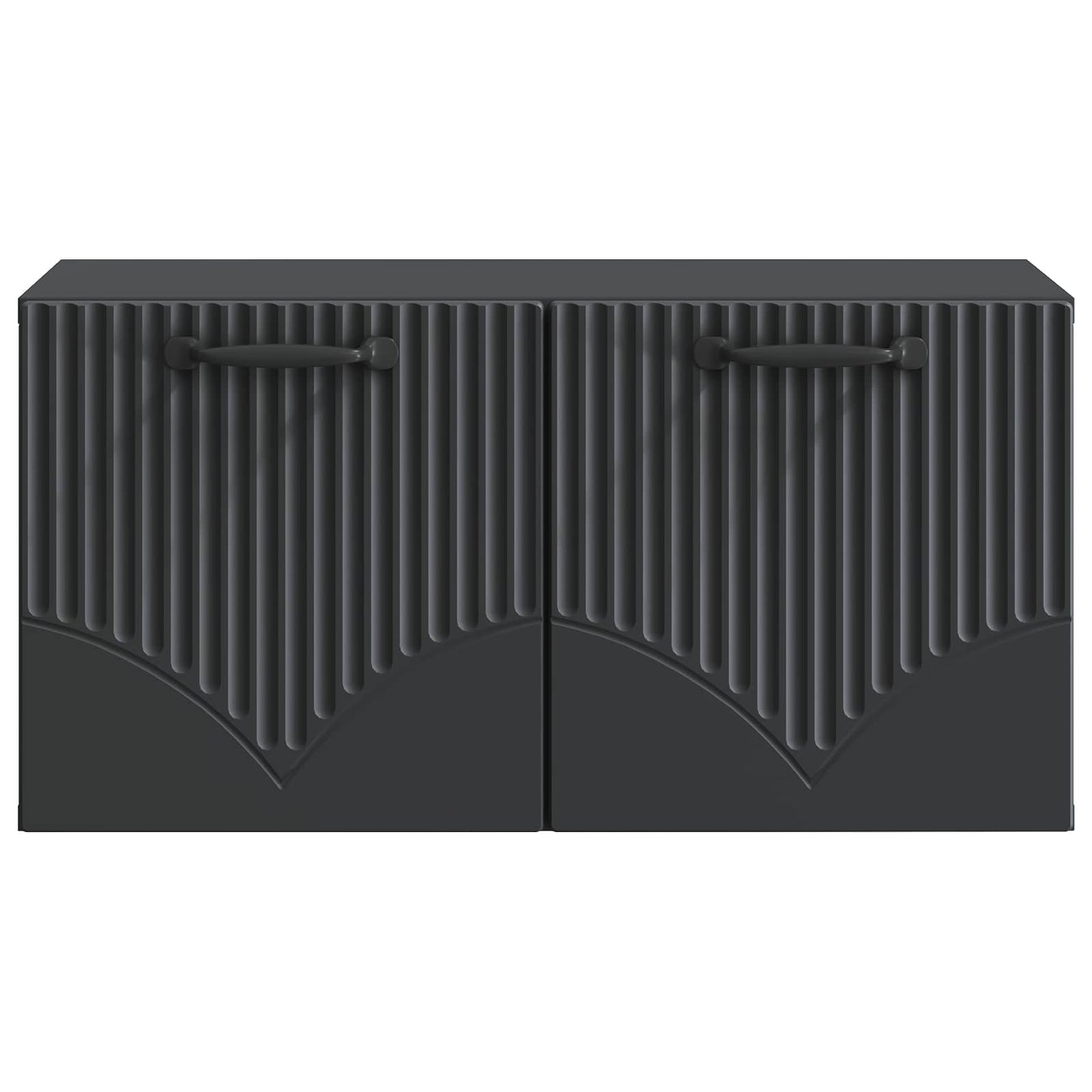Fali TV szekrény Fekete 59,5 x 31 x 30 cm Szerelt Fa