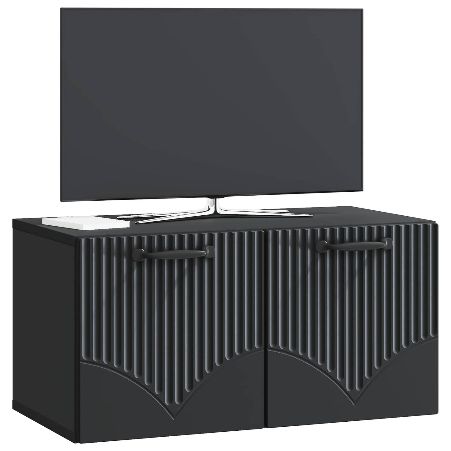 Fali TV szekrény Fekete 59,5 x 31 x 30 cm Szerelt Fa