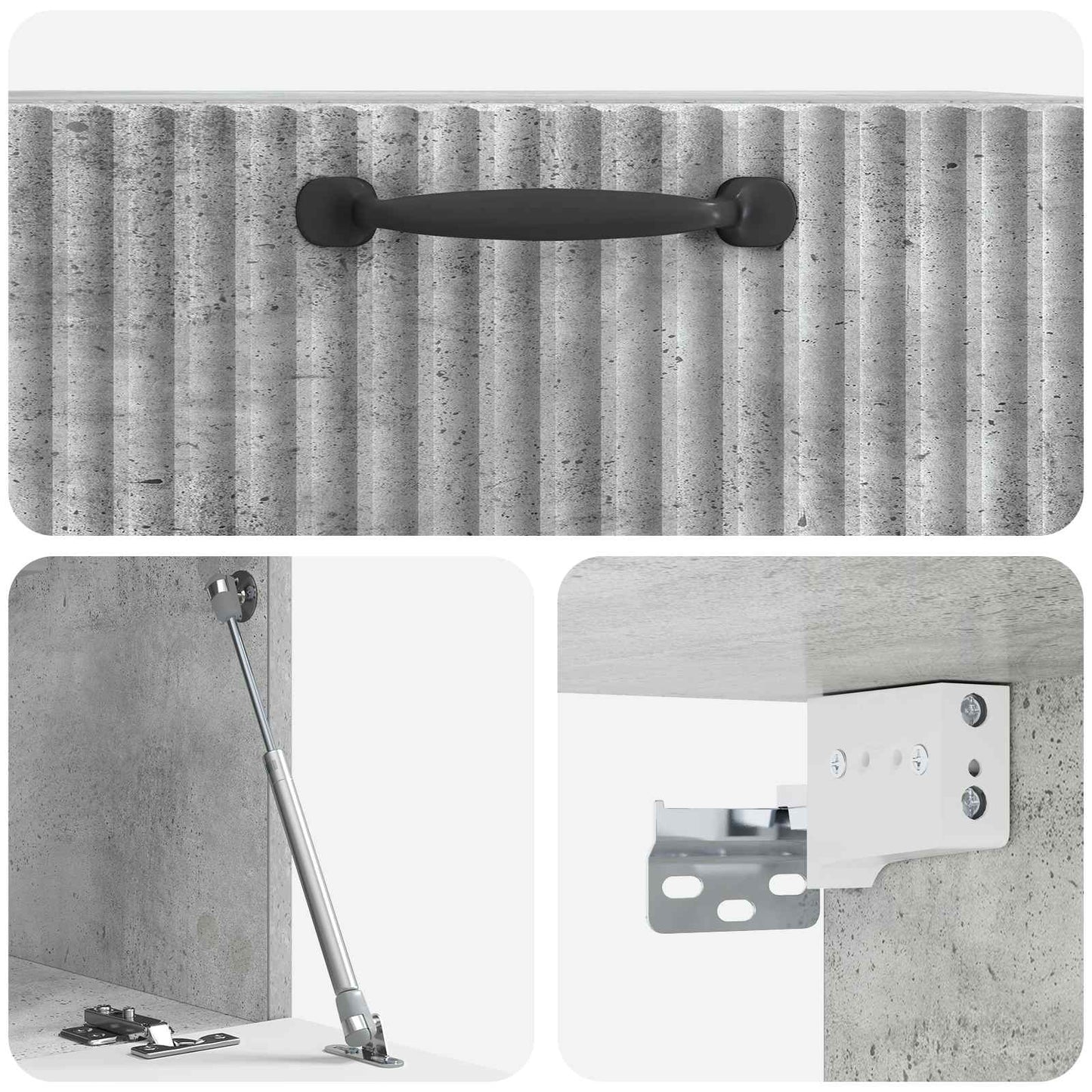 Fali TV szekrény Betonszürke 59,5 x 31 x 30 cm Szerelt Fa