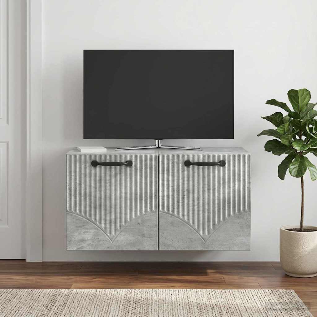 Fali TV szekrény Betonszürke 59,5 x 31 x 30 cm Szerelt Fa