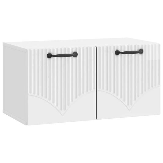 Fali TV szekrény Magasfényű Fehér 59,5 x 31 x 30 cm Szerelt Fa