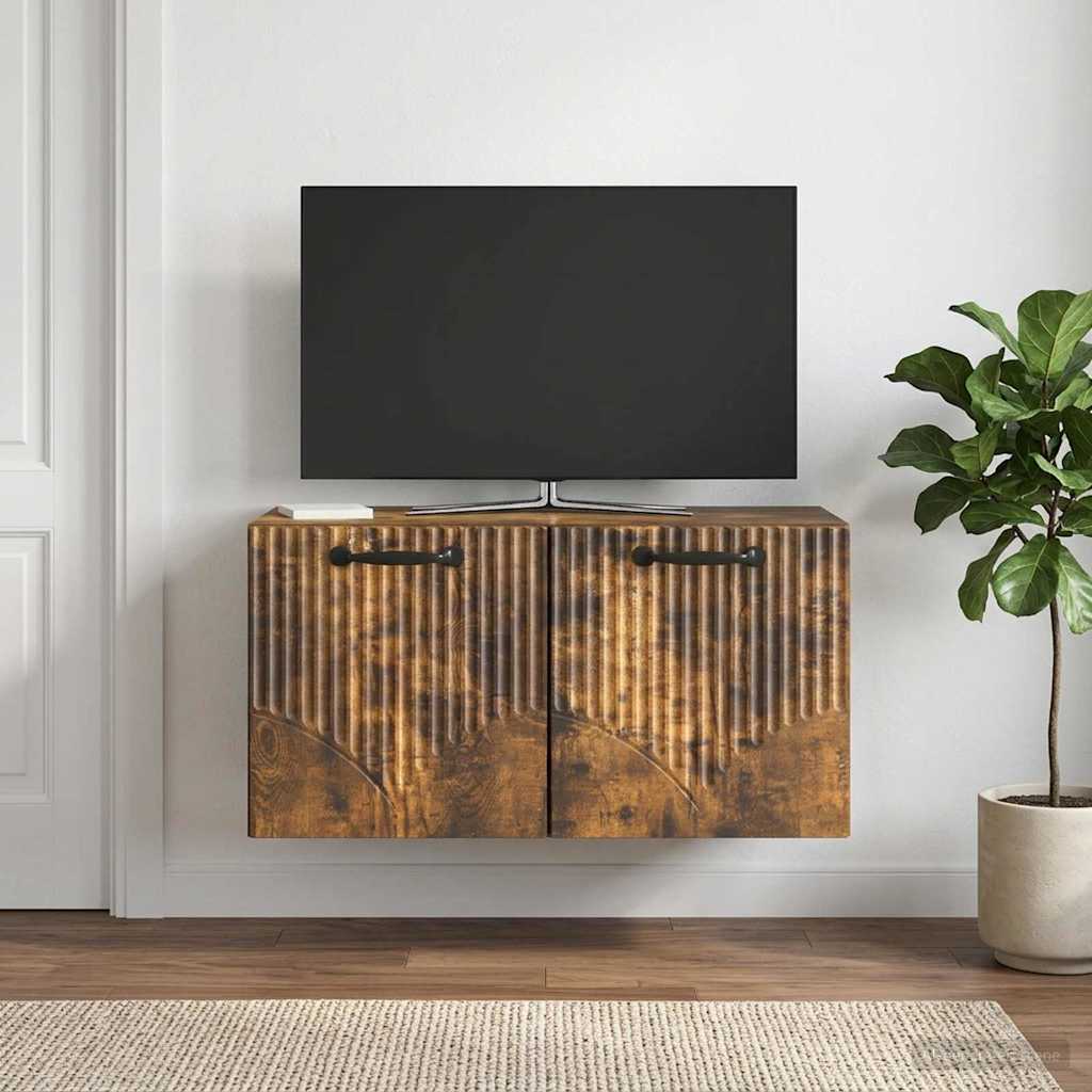 Fali TV szekrény Füstös Tölgy 59,5 x 31 x 30 cm Szerelt Fa