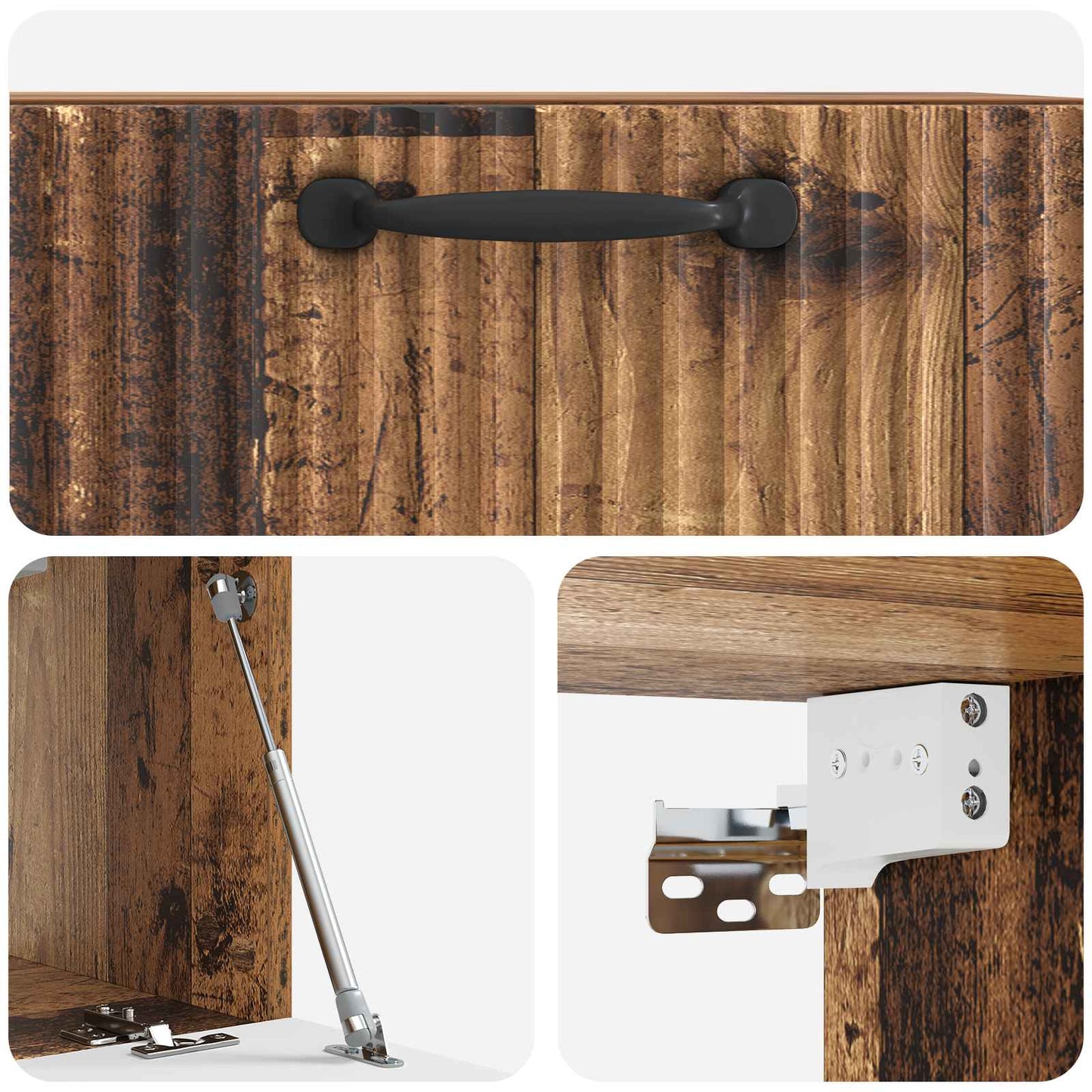 Fali TV szekrény Antik Fa 59,5 x 31 x 30 cm Szerelt Fa