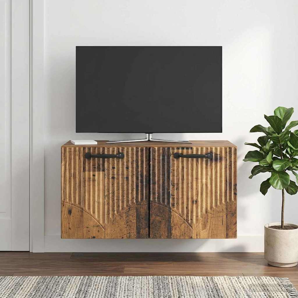 Fali TV szekrény Antik Fa 59,5 x 31 x 30 cm Szerelt Fa