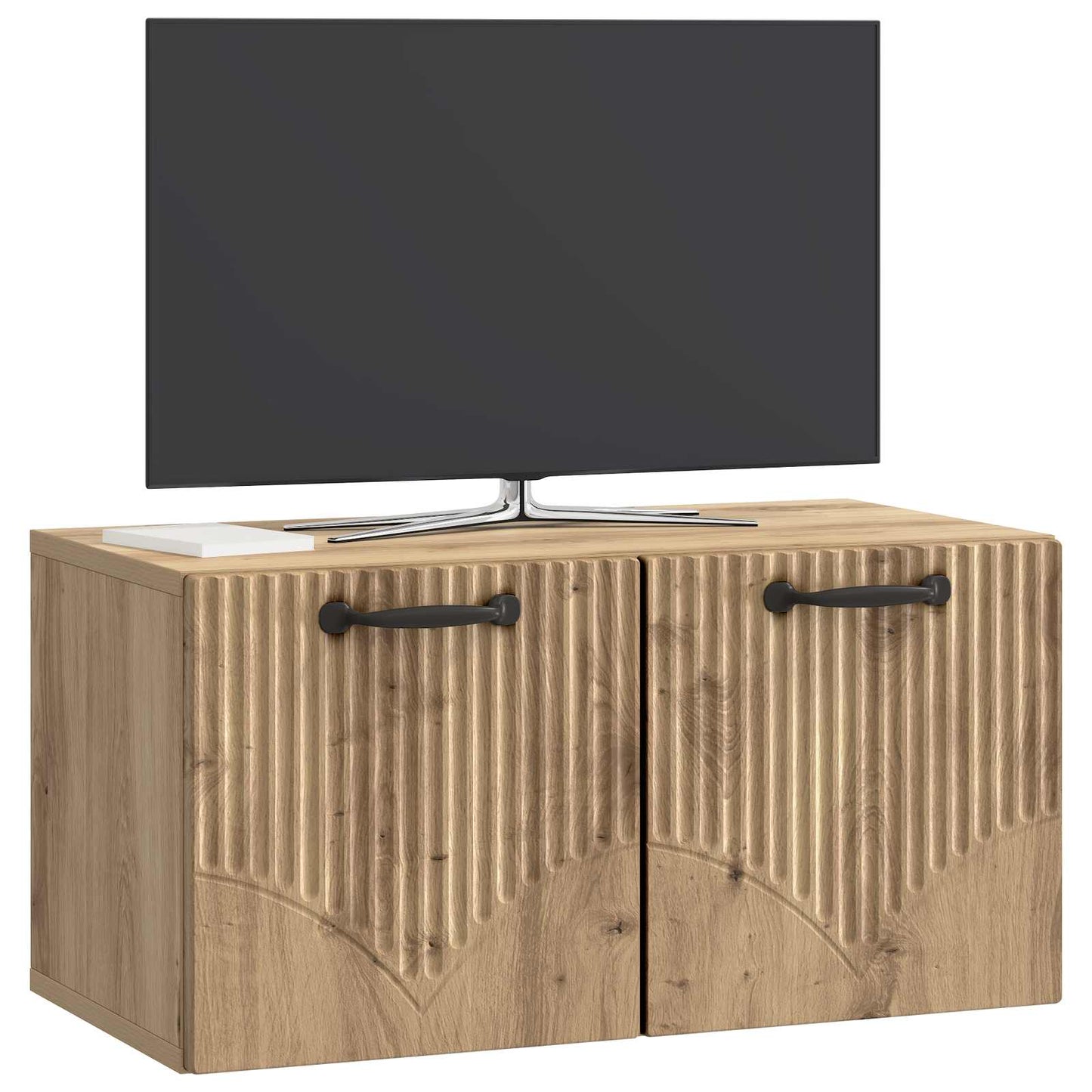 Fali TV szekrény 59,5 x 31 x 30 cm Kézműves Tölgy Szerelt Fa