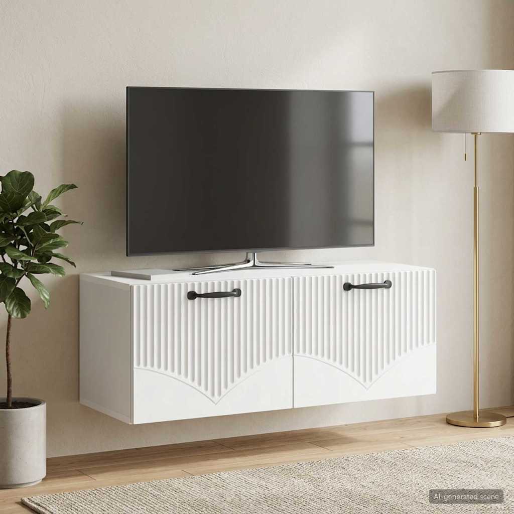 Fali TV szekrény Fehér 78,5 x 31 x 30 cm Szerelt Fa