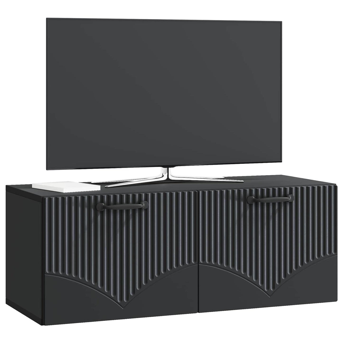 Fali TV szekrény Fekete 78,5 x 31 x 30 cm Szerelt Fa
