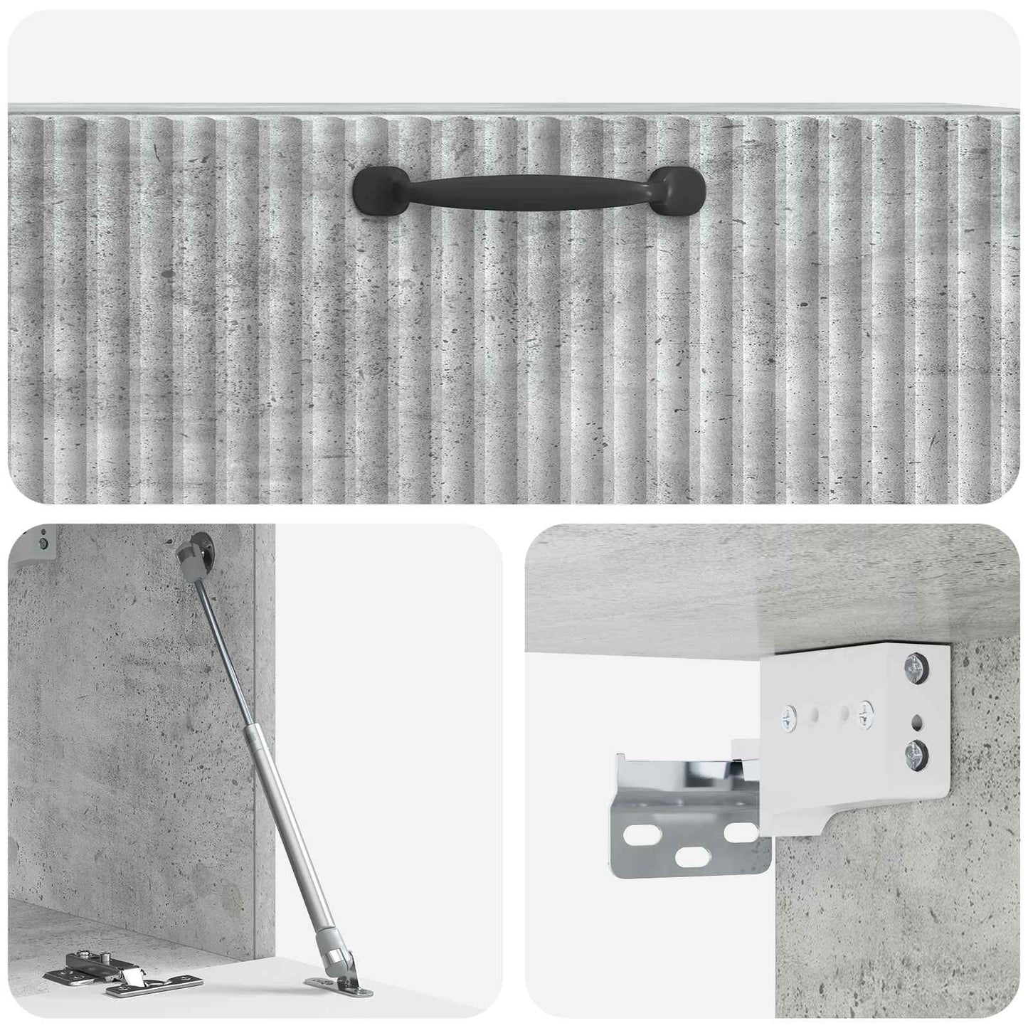 Fali TV szekrény Betonszürke 78,5 x 31 x 30 cm Szerelt Fa
