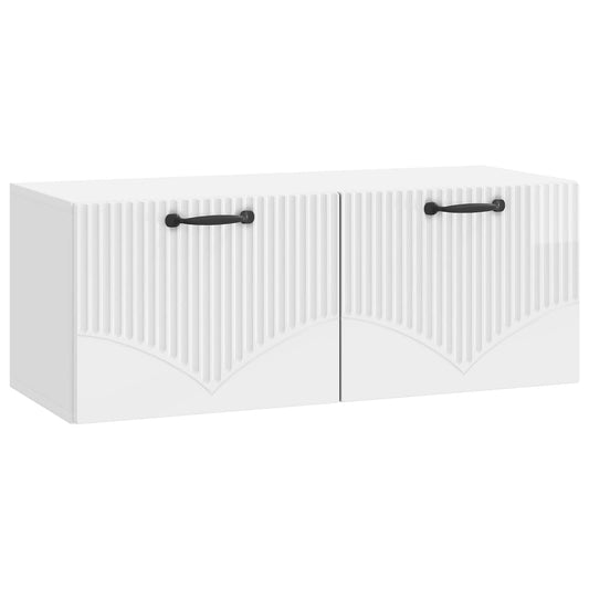 Fali TV szekrény Magasfényű Fehér 78,5 x 31 x 30 cm Szerelt Fa