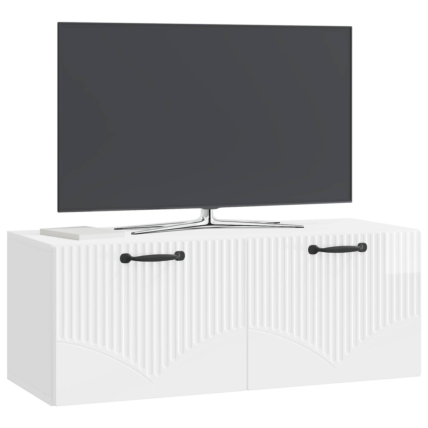 Fali TV szekrény Magasfényű Fehér 78,5 x 31 x 30 cm Szerelt Fa