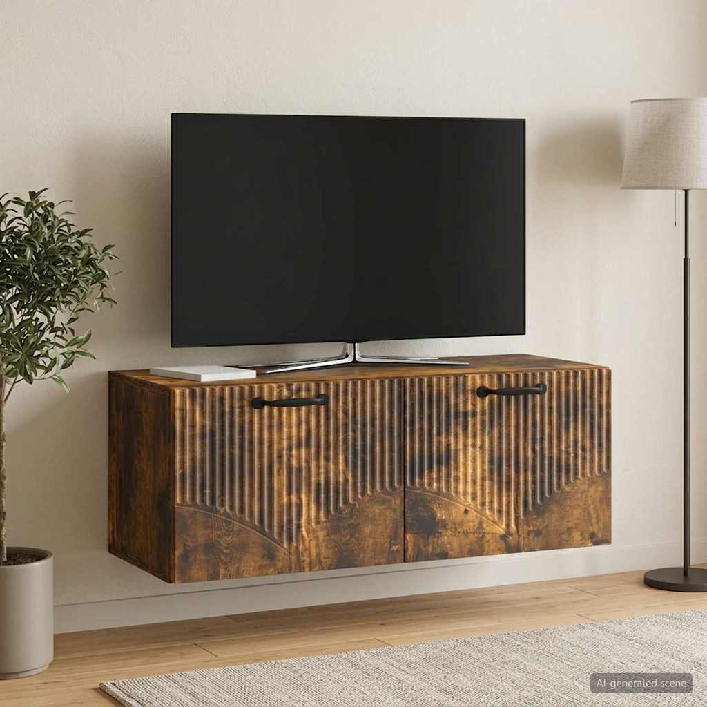 Fali TV szekrény Füstös Tölgy 78,5 x 31 x 30 cm Szerelt Fa