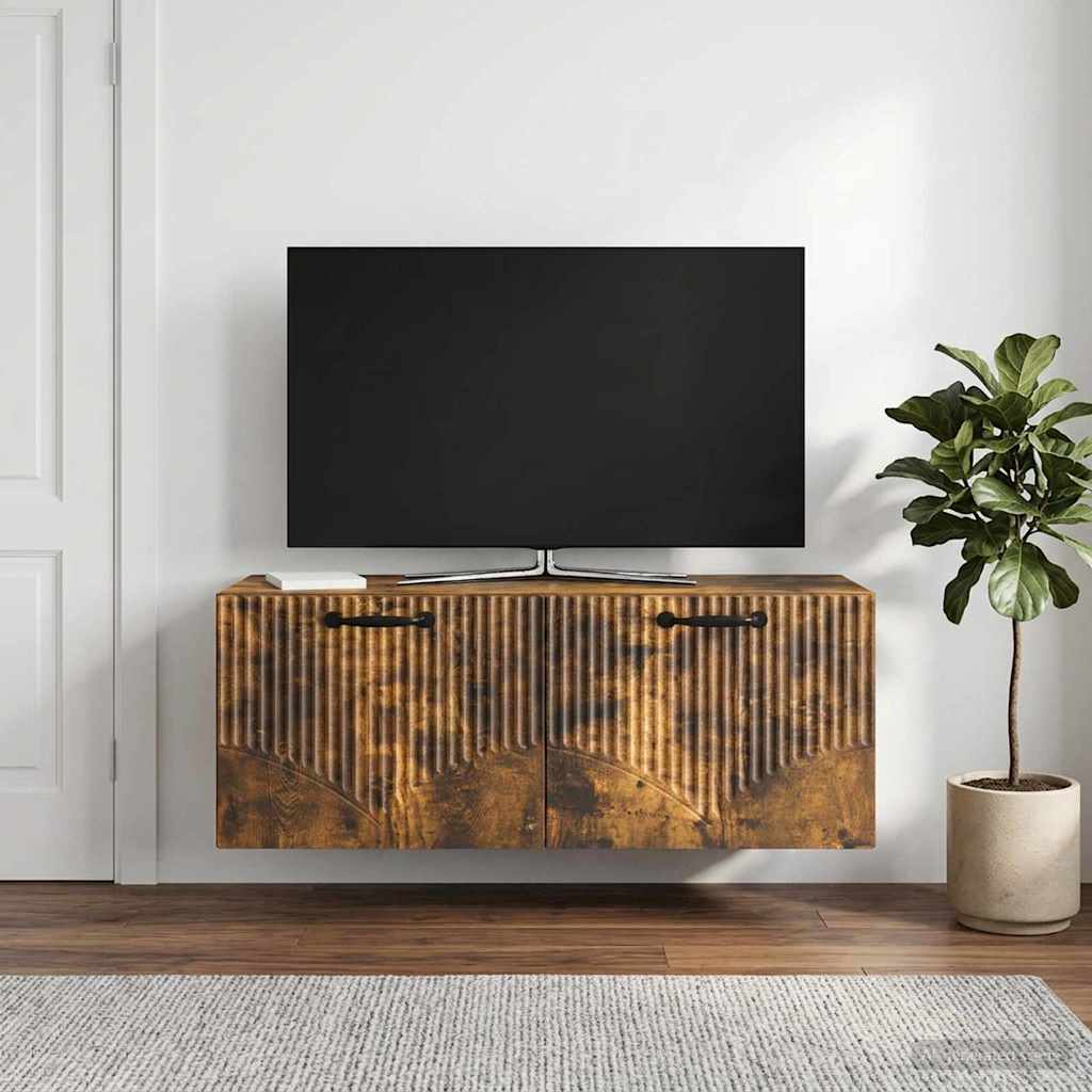 Fali TV szekrény Füstös Tölgy 78,5 x 31 x 30 cm Szerelt Fa