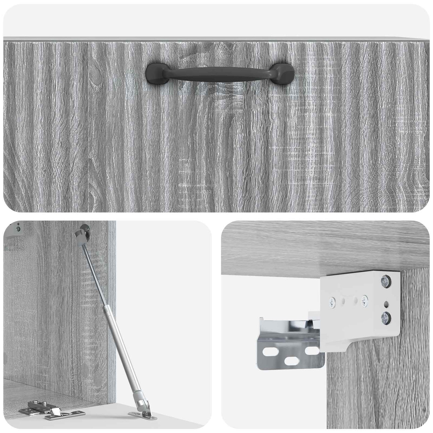 Fali TV szekrény Szürke Sonoma 78,5 x 31 x 30 cm Szerelt Fa