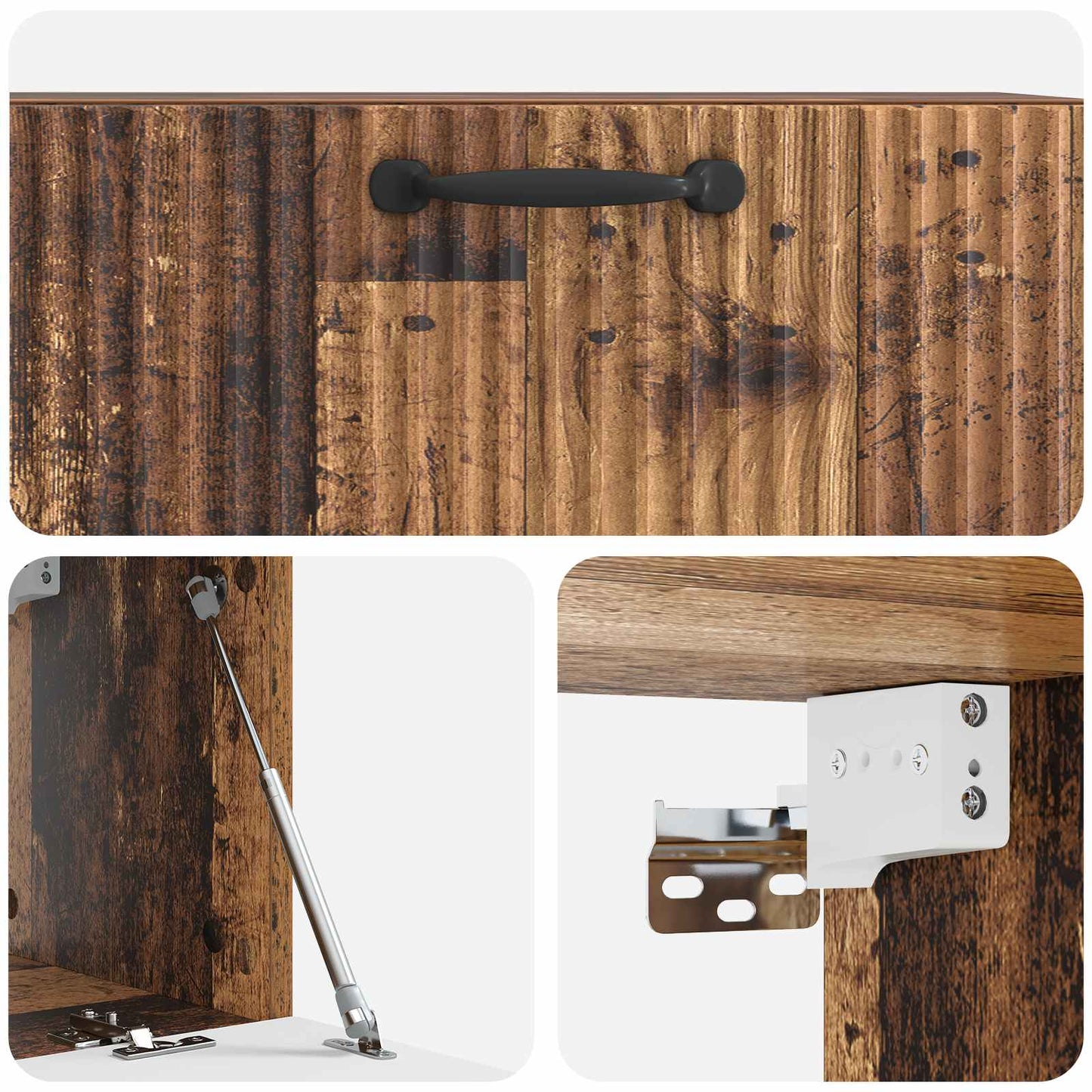 Fali TV szekrény Antik Fa 78,5 x 31 x 30 cm Szerelt Fa