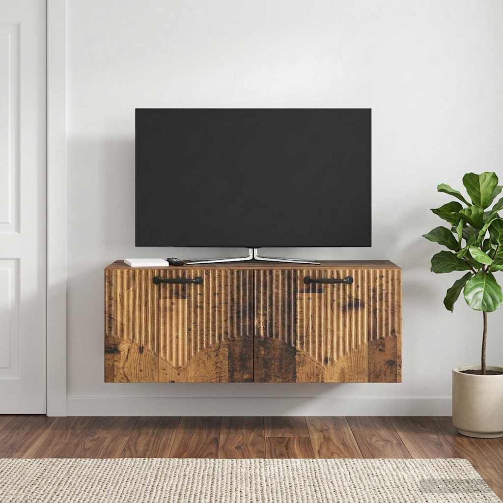 Fali TV szekrény Antik Fa 78,5 x 31 x 30 cm Szerelt Fa