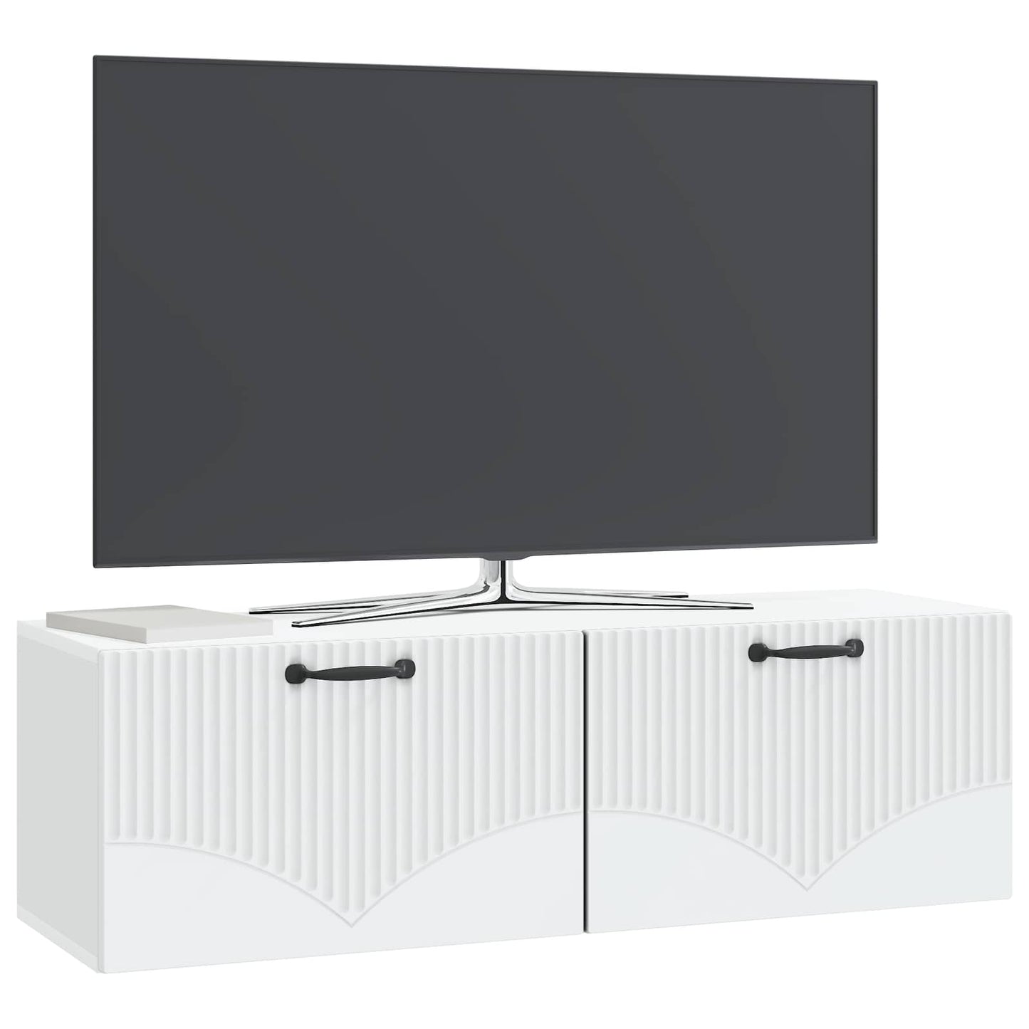 Fali TV szekrény Fehér 98 x 31 x 30 cm Szerelt Fa