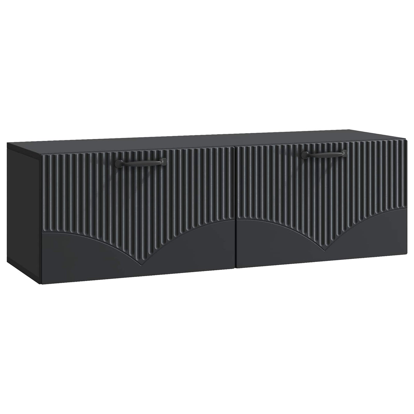 Fali TV szekrény Fekete 98 x 31 x 30 cm Szerelt Fa