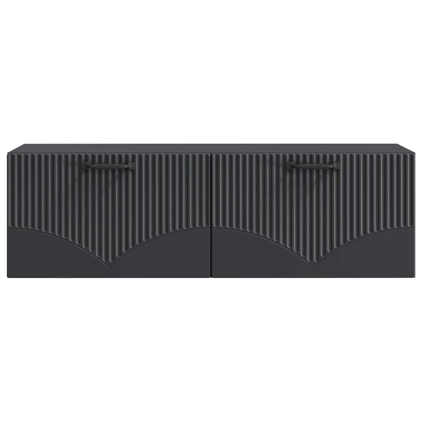 Fali TV szekrény Fekete 98 x 31 x 30 cm Szerelt Fa