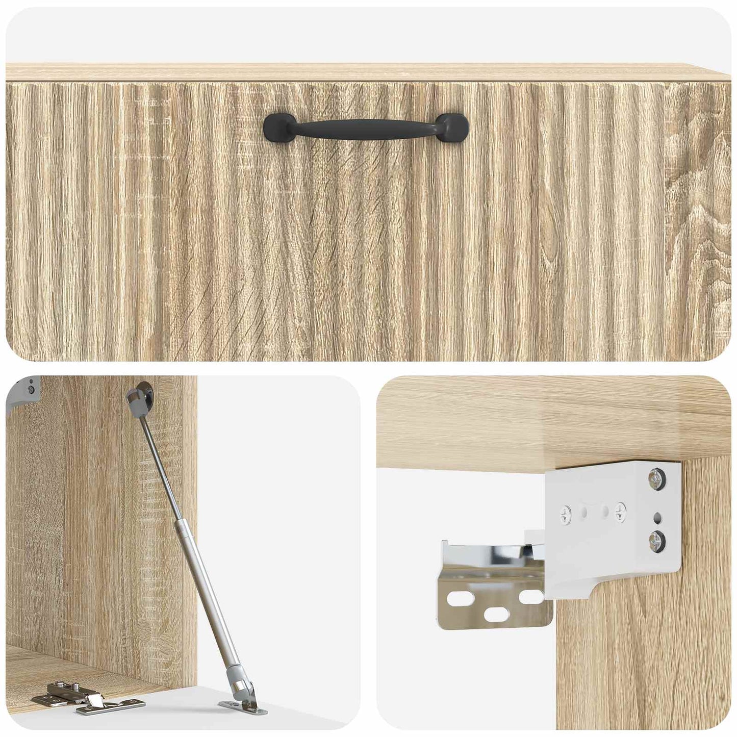 Fali TV szekrény Sonoma Tölgy 98 x 31 x 30 cm Szerelt Fa