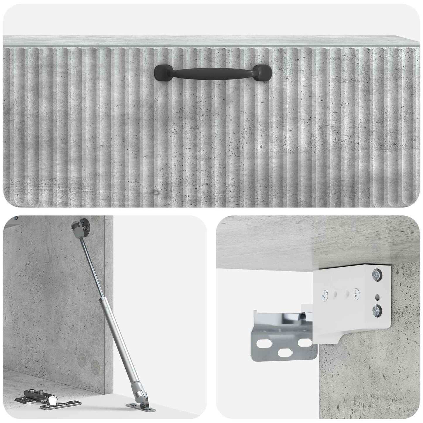 Fali TV szekrény Betonszürke 98 x 31 x 30 cm Szerelt Fa