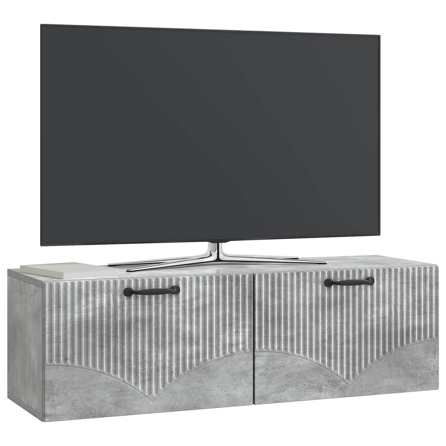 Fali TV szekrény Betonszürke 98 x 31 x 30 cm Szerelt Fa