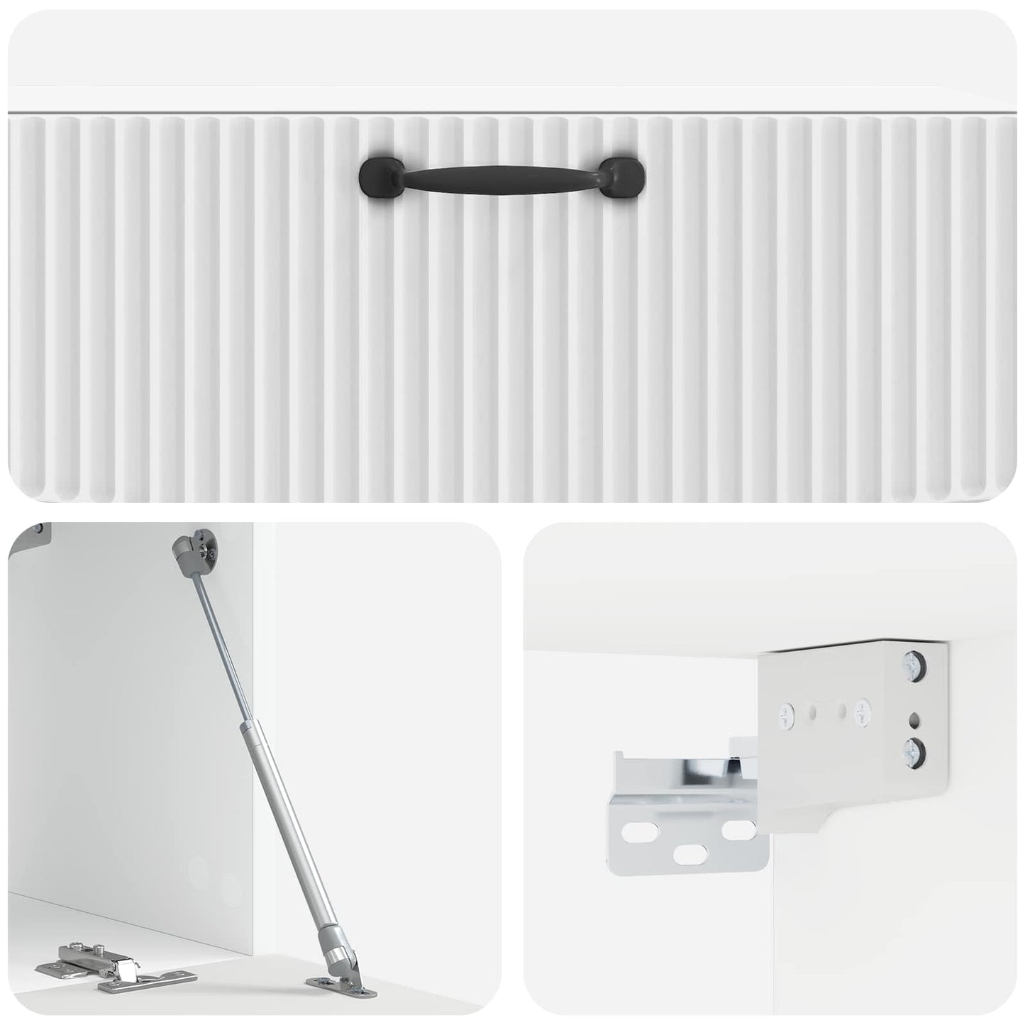 Fali TV szekrény Magasfényű Fehér 98 x 31 x 30 cm Szerelt Fa