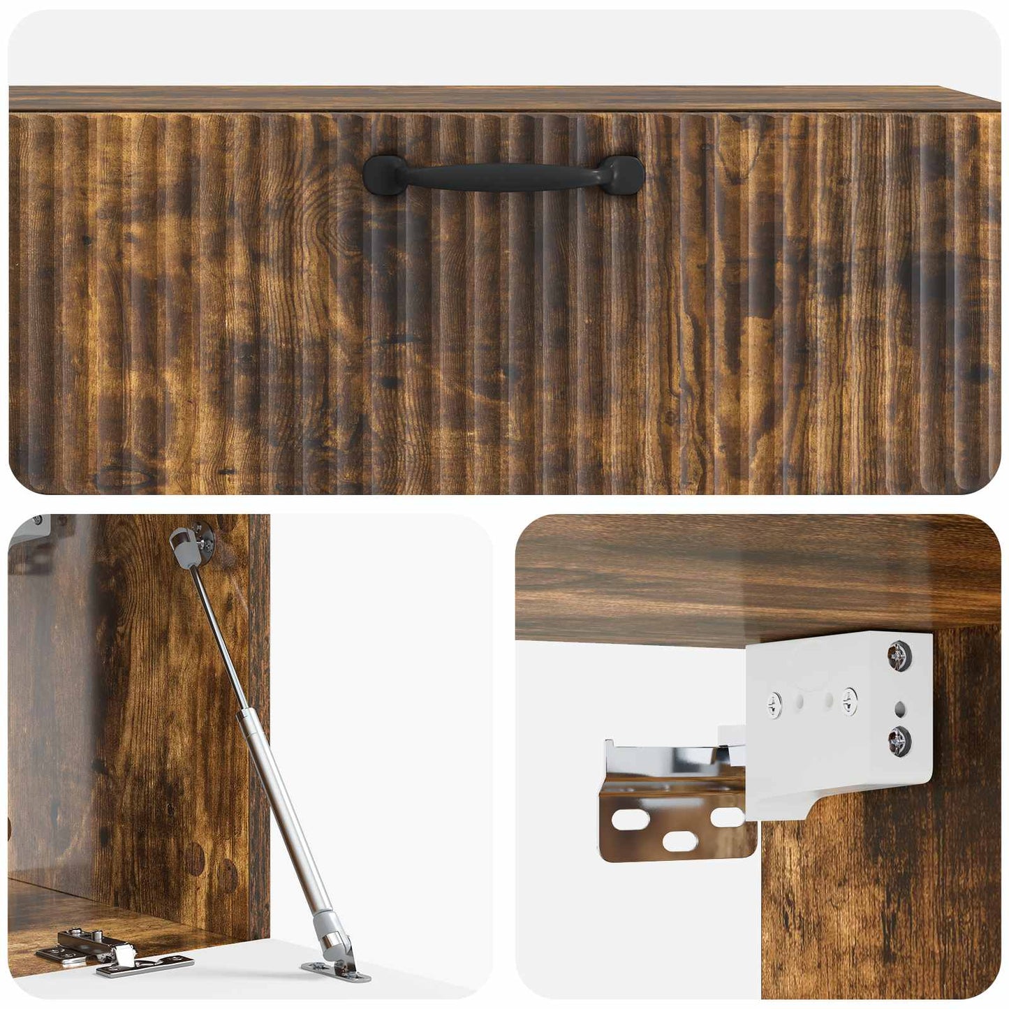 Fali TV szekrény Füstös Tölgy 98 x 31 x 30 cm Szerelt Fa