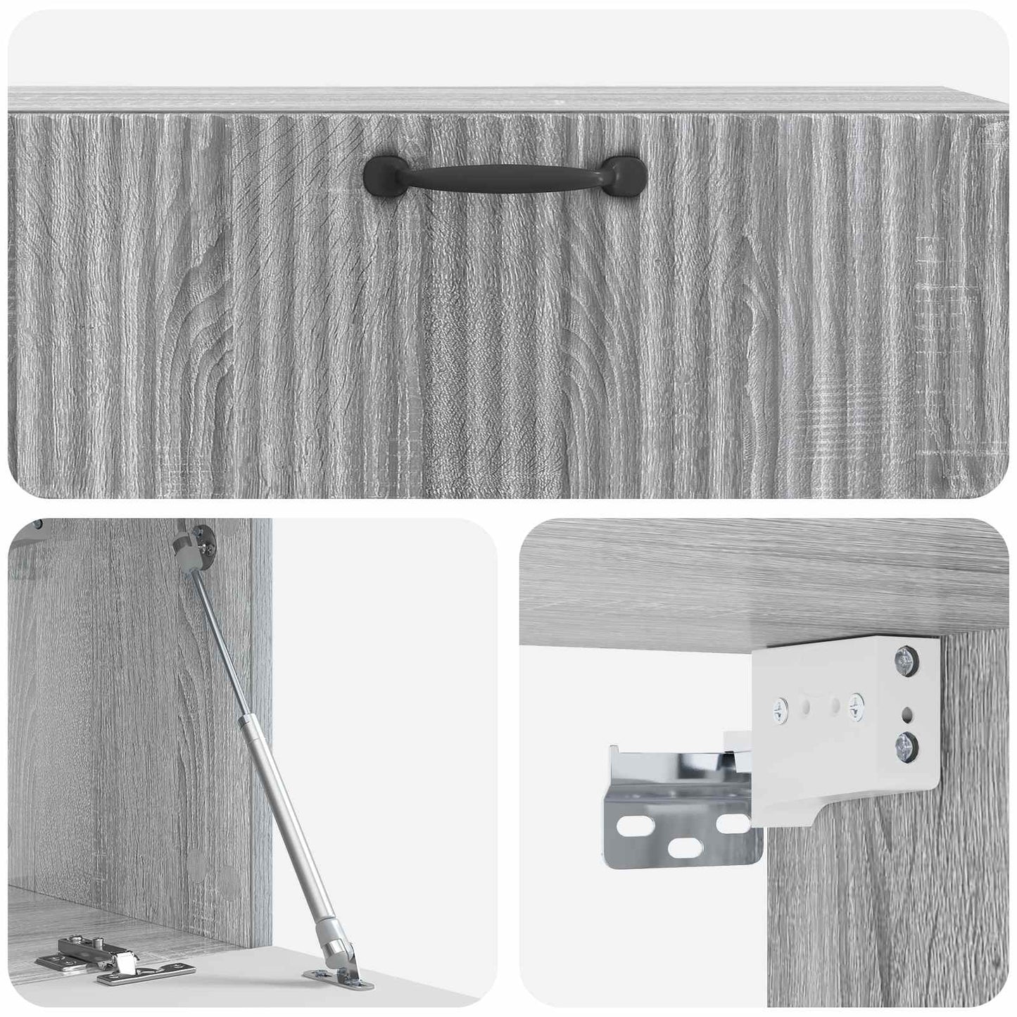 Fali TV szekrény Szürke Sonoma 98 x 31 x 30 cm Szerelt Fa