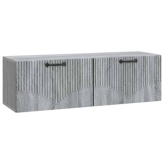 Fali TV szekrény Szürke Sonoma 98 x 31 x 30 cm Szerelt Fa