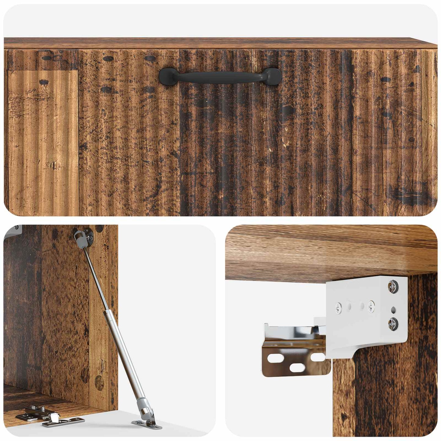 Fali TV szekrény Antik Fa 98 x 31 x 30 cm Szerelt Fa