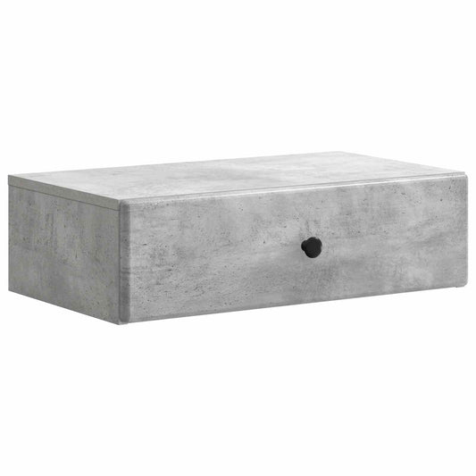 Fali oldaltábla Betonszürke 59 x 34,5 x 17 cm Szerelt Fa