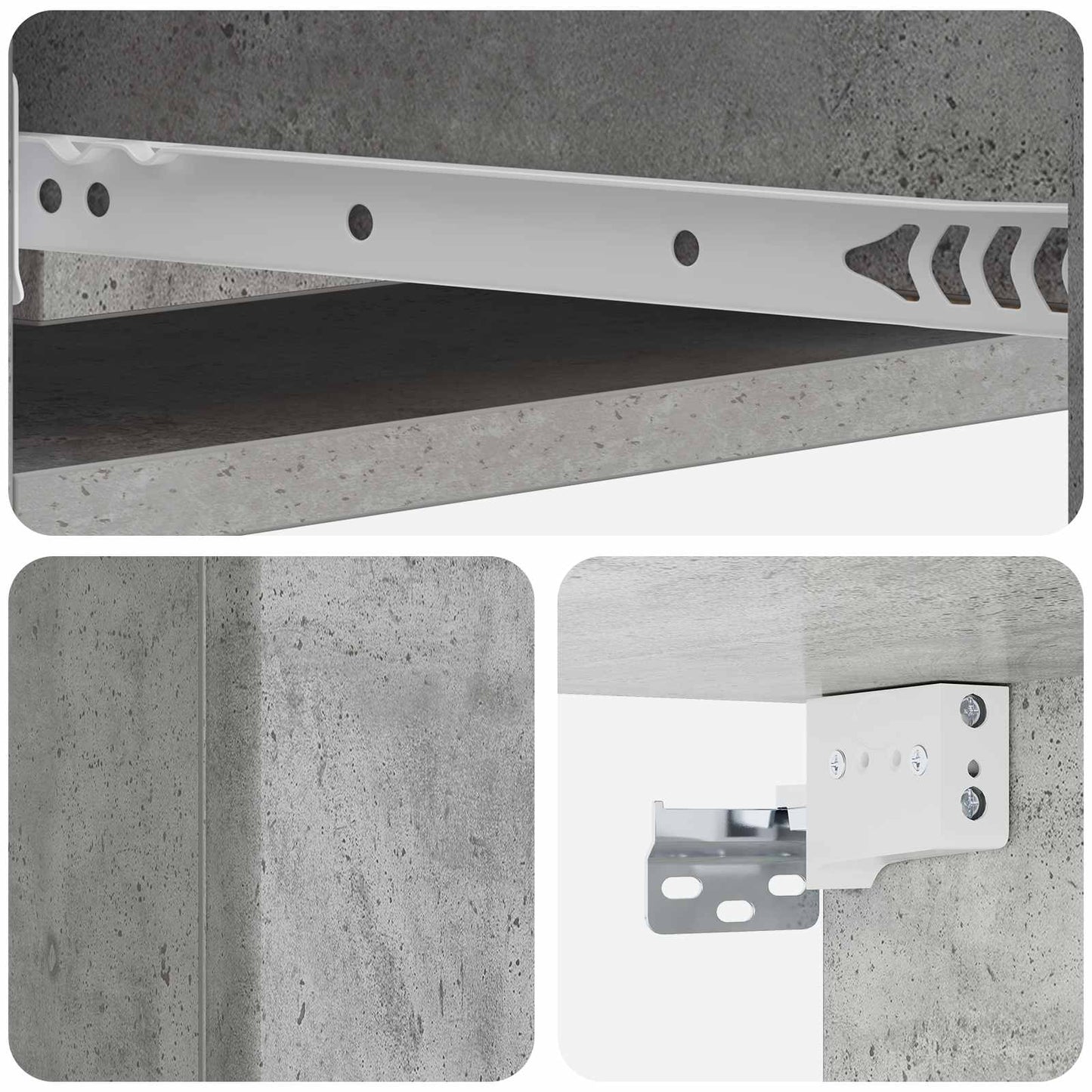 Fali oldaltábla Betonszürke 87,5 x 34,5 x 17 cm Szerelt Fa